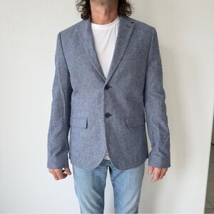 H&M Slim Fit Sport Coat Blazer Blue